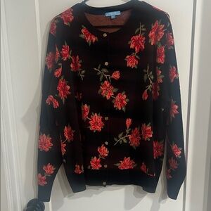 Draper James Red Floral Cardigan